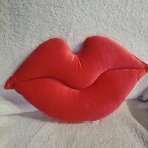 Red Kiss Lips Pillow